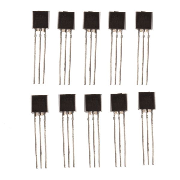 100pcs BC547 NPN Silicon Epitaxial Flat Transistor Package