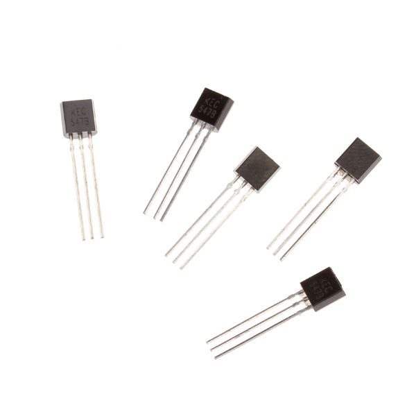 100pcs BC547 NPN Silicon Epitaxial Flat Transistor Package