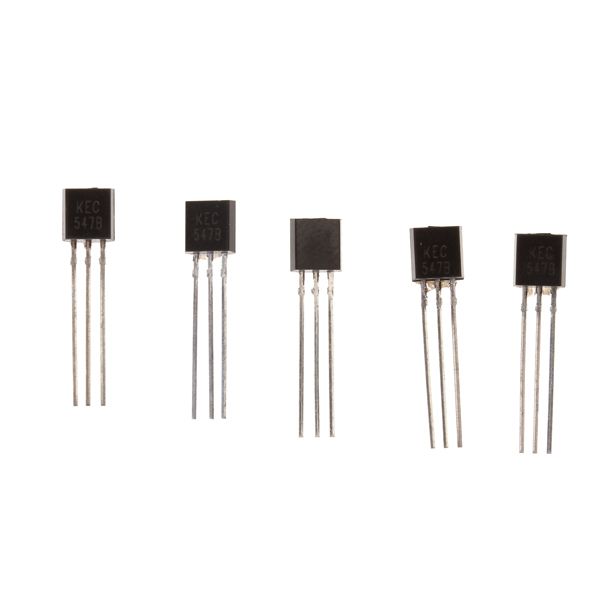 100pcs BC547 NPN Silicon Epitaxial Flat Transistor Package