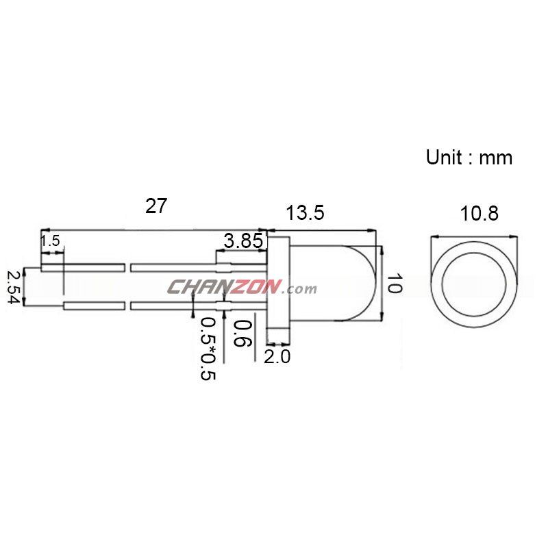 50pcs 10mm LED Diode Diffused Blue Round Top 20mA DC 3V Through Hole LED 10 Mm Light Emitting Diode Lamp Electronics Components