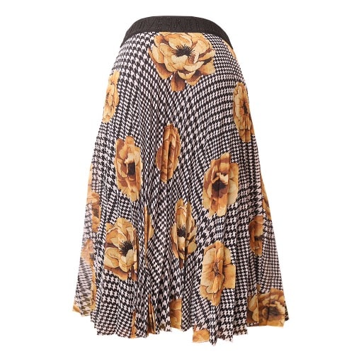 Women's Luxury Aztec Floral Pleated Chiffon Skirt