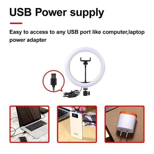 Long Tripod Stand+USB Led Ring Light Mobile Real-time