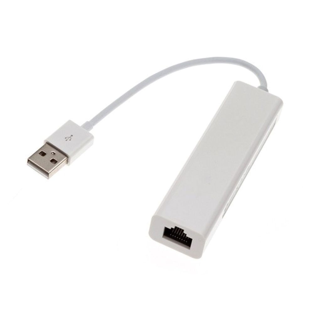3 Ports USB 2.0 Ethernet RJ45 LAN Network Card Hub-White