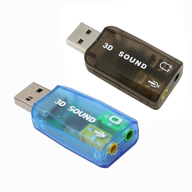 External USB Sound Card Adapter 3D USB To 3.5mm Microphone