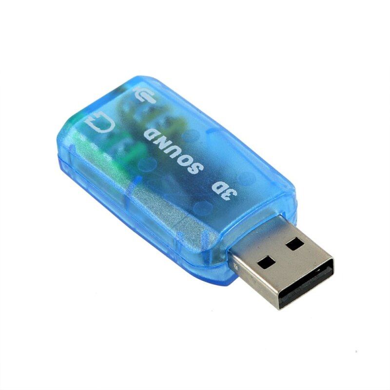 External USB Sound Card Adapter 3D USB To 3.5mm Microphone