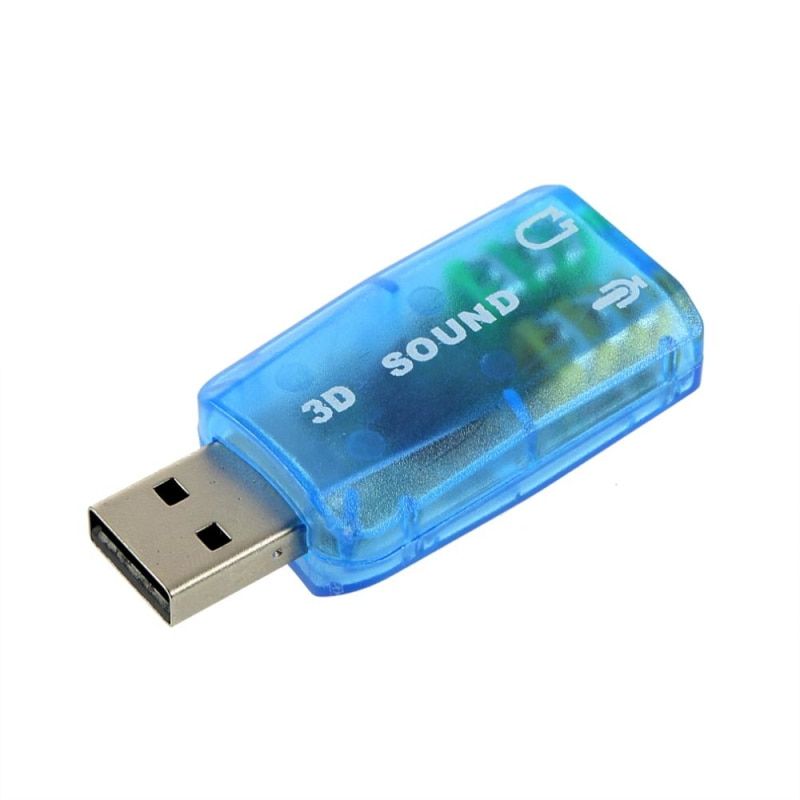 External USB Sound Card Adapter 3D USB To 3.5mm Microphone