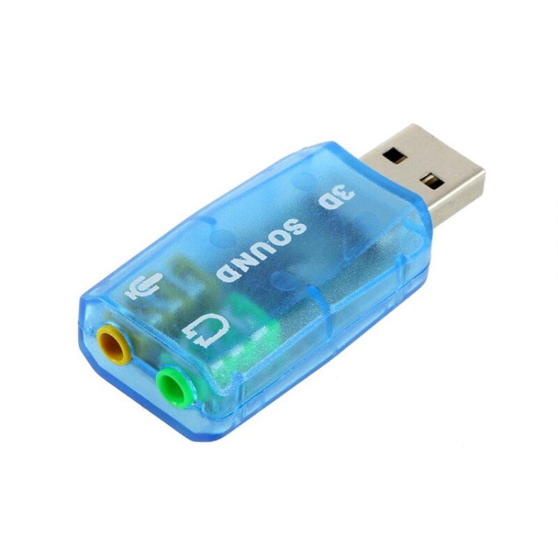 External USB Sound Card Adapter 3D USB To 3.5mm Microphone