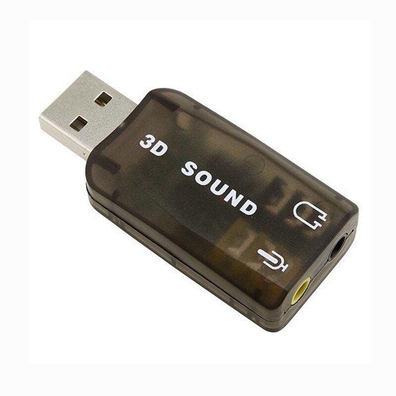 External USB Sound Card Adapter 3D USB To 3.5mm Microphone