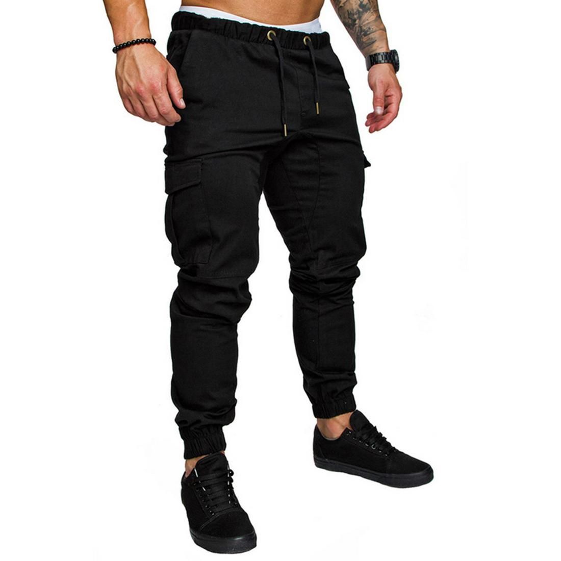 Casual tracksuit for men Sports cargo pants adjusted for gym M-2XL sweat