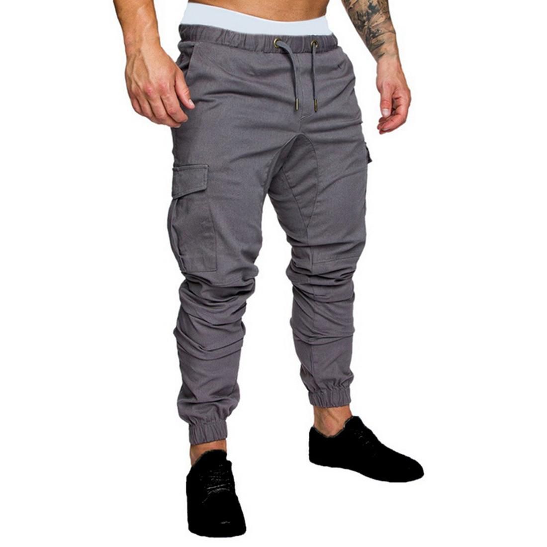 Casual tracksuit for men Sports cargo pants adjusted for gym M-2XL sweat