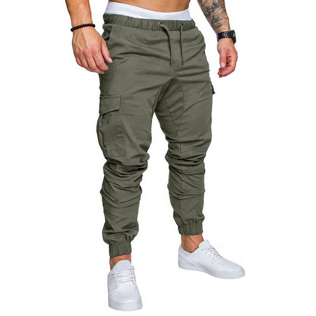 Casual tracksuit for men Sports cargo pants adjusted for gym M-2XL sweat