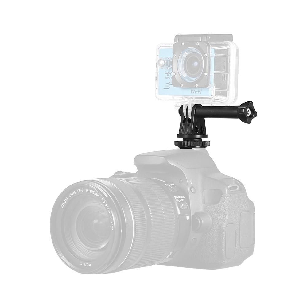 Tripod Screw to Action Camera Flash Hot Shoe Mount Adapter for GoPro Session, Hero 6 5 4 3+ 3 Action Cameras for Camera LED Ring Light for DSLR Camera