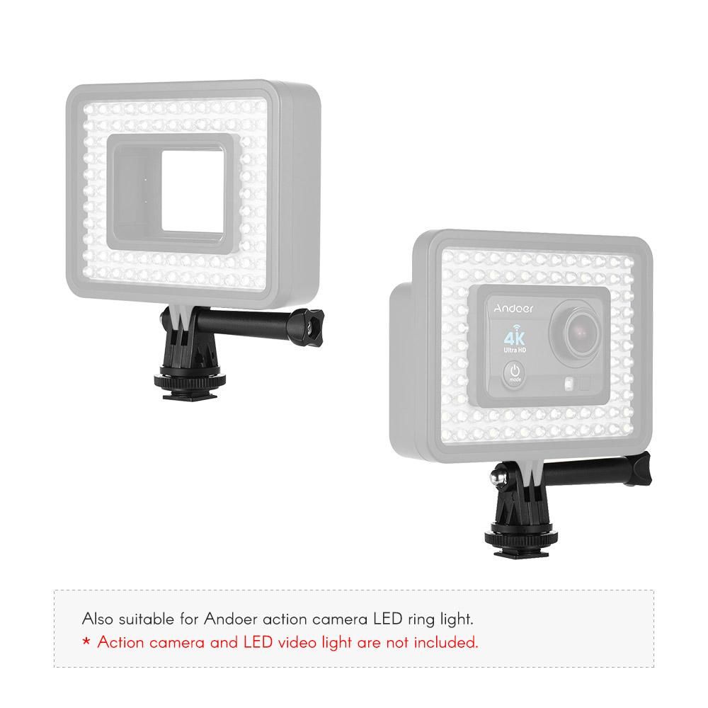 Tripod Screw to Action Camera Flash Hot Shoe Mount Adapter for GoPro Session, Hero 6 5 4 3+ 3 Action Cameras for Camera LED Ring Light for DSLR Camera