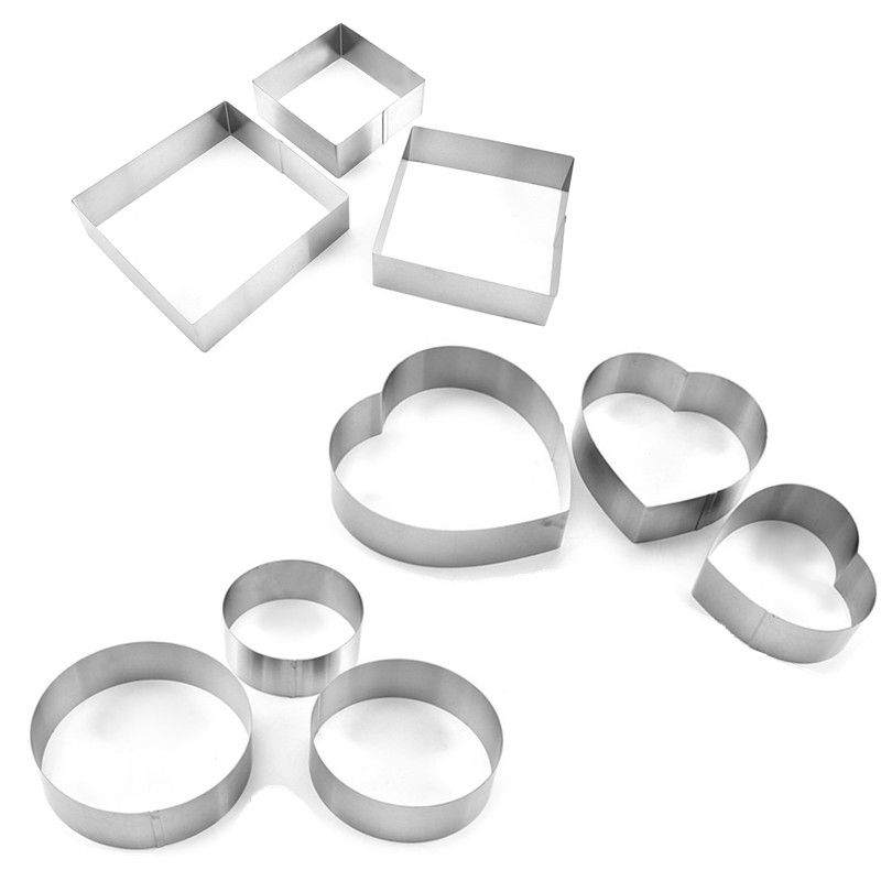 3 Pcs Set Stainless Steel Mousse Ring Mold Cookie Cutter