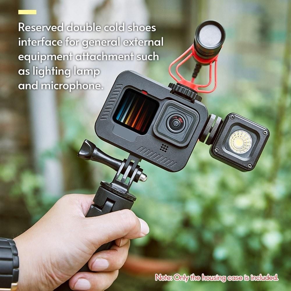 Camera Cage Camer Housing Case with Screws Screwdriver Adapter Replacement for GoPro 9 Black Action Camera