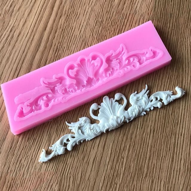 2 PCS Fondant Cake Silicone Mold Hollow Embossed Border Frame Retro Photo Frame Mould(No. 3 17-15)