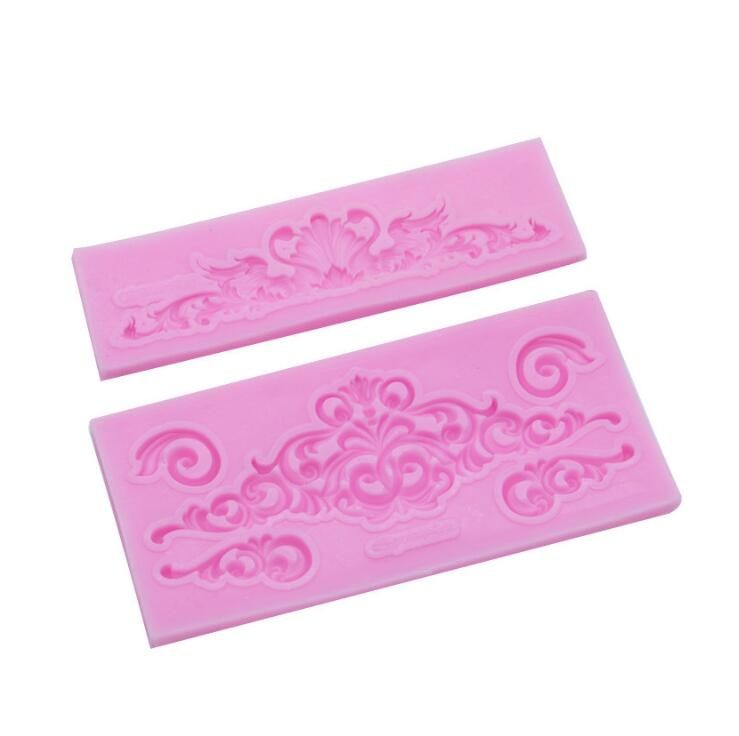 2 PCS Fondant Cake Silicone Mold Hollow Embossed Border Frame Retro Photo Frame Mould(No. 3 17-15)