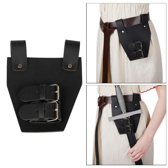 Steampunk Waist Sheath Holder Medieval  Belt Scabbard Black