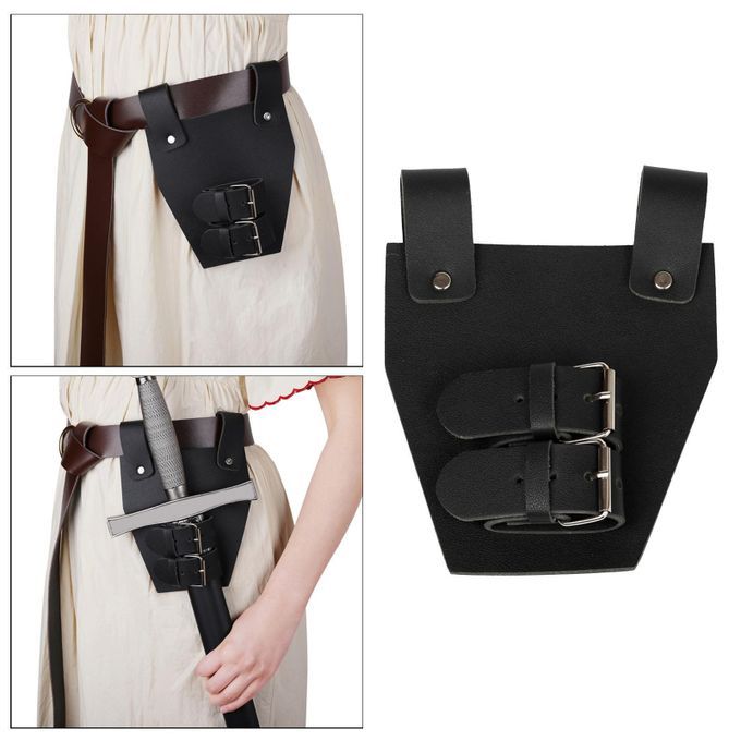 Steampunk Waist Sheath Holder Medieval  Belt Scabbard Black