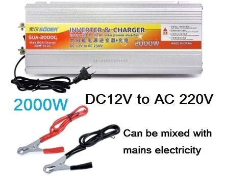 Grid Tie Inverter 12v 220v Hybrid Solar Power Inverter Charger Voltage Transformer USB 500W 1000W 2000W Converter Adapter Home