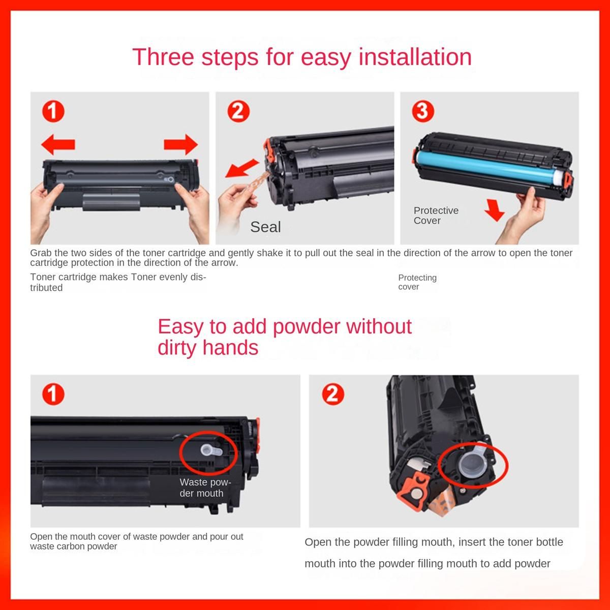 12A Compatible Toner Cartridges Replacement for HP 12A Q2612A to Use with 1020 1010 1018 M1005 M252N Printer Black