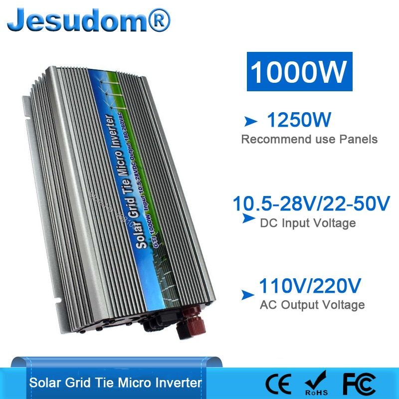 1000W Grid Tie Inverter For 18V Solar Panel MPPT Function DC 10.5~28V To AC 220/110V Pure Sine Wave Micro On Grid Tie Inverter