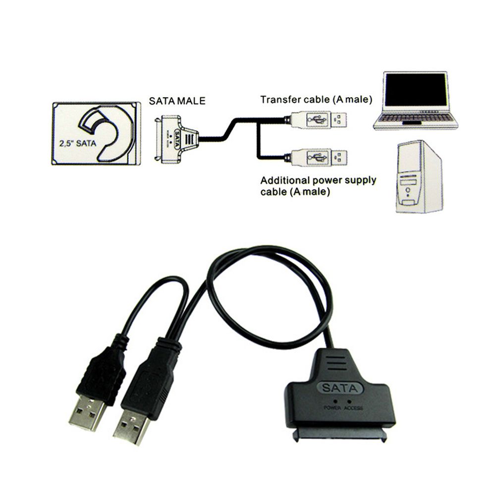 USB2.0/USB3.0 To HDD 7+15 Pins SATA 2.5 Inch Hard Drive Conv