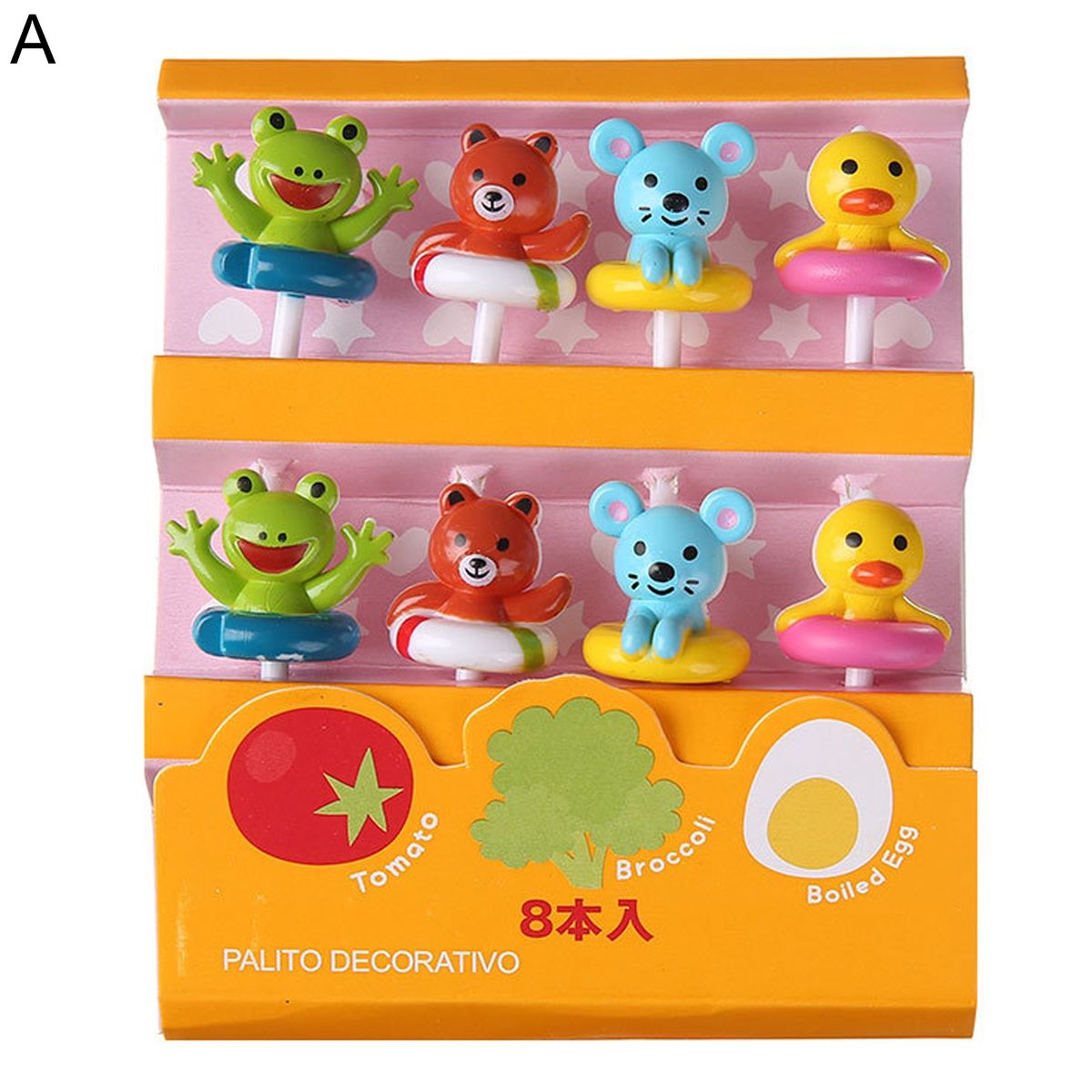 1 Set Fruit Pick Cat Fish Bento Stick A