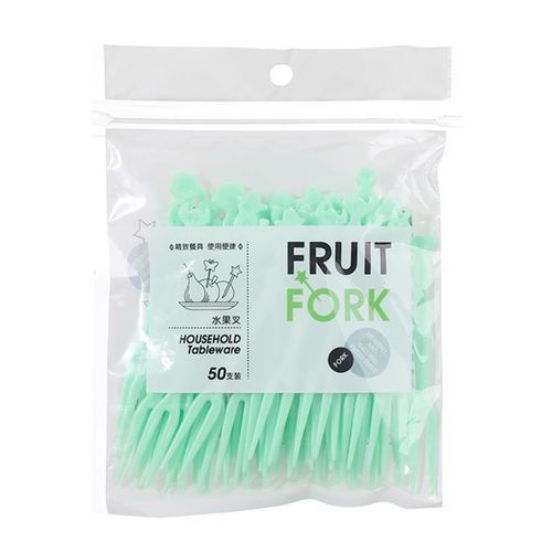 50PcsSet Cake Fork Lovely Children Fruit Cake Fork Green