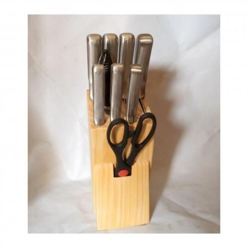 Knife Set With A Wooden Block- 10 Pieces