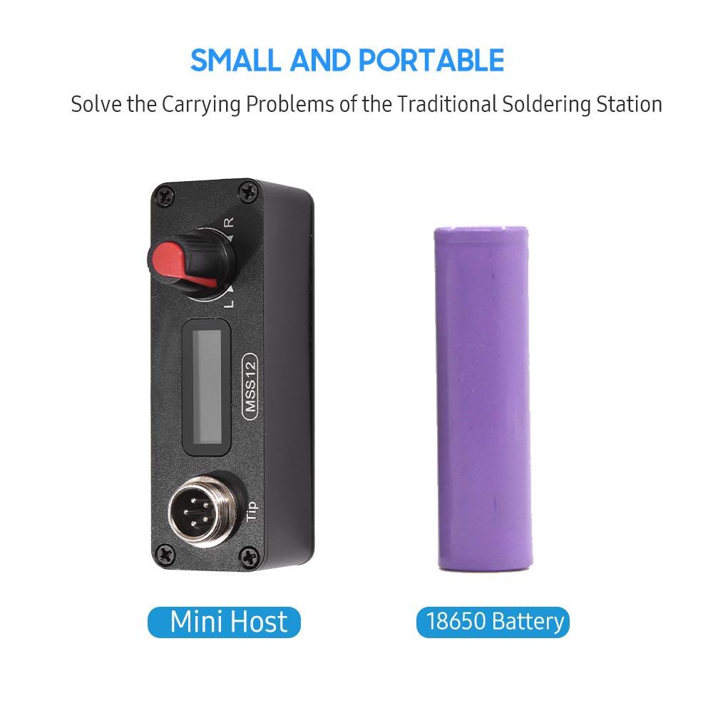 MSS12 Mini OLED Soldering Station Portable Electric Solder Iron with Zipper Case Compatible with T12 Supports PD3.0/3S-6S/12V-25V Power Supply
