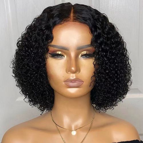 Kinky Curly Hair Wig With Closure Natural Colour
