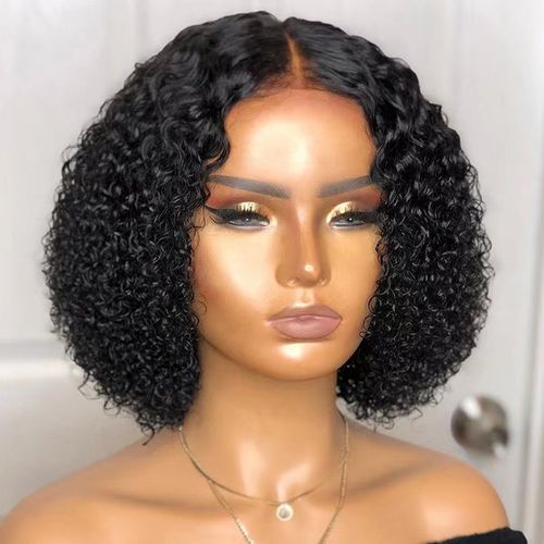 Kinky Curly Hair Wig With Closure Natural Colour