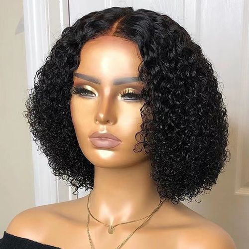 Kinky Curly Hair Wig With Closure Natural Colour
