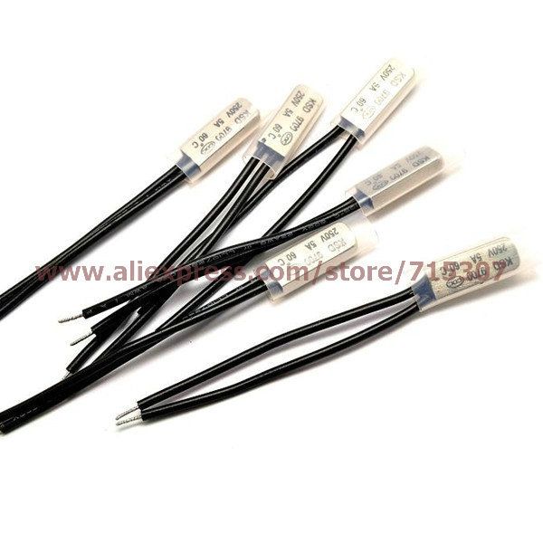 PHISCALE 30pcs KSD9700 5A 250V 60C Degree Normal Closed