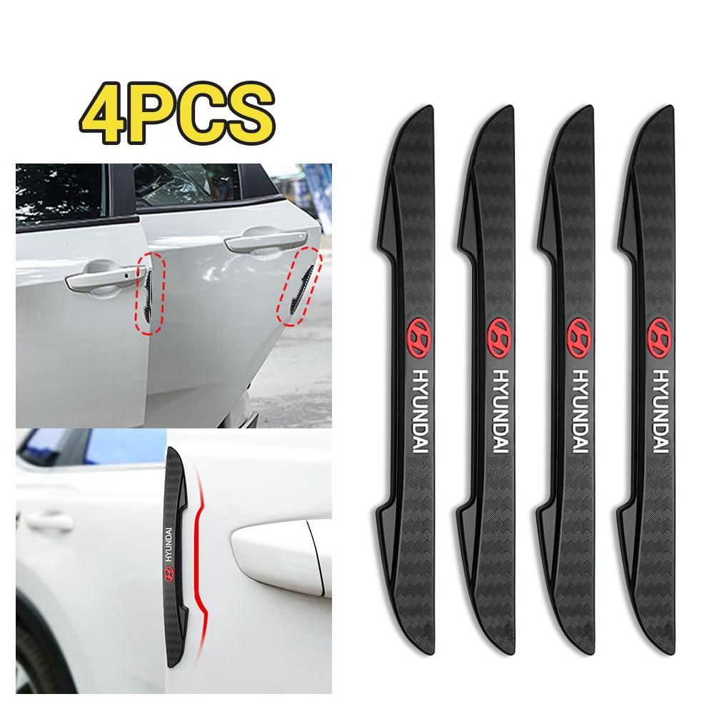 4pcs Rubber Car Door Edge Protection Stickers Anti Collision Strips For Hyundai I30 I20 IX35 I40 Tucson Sonata Veloster Elantra