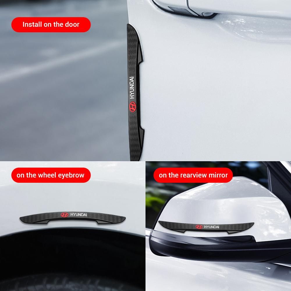 4pcs Rubber Car Door Edge Protection Stickers Anti Collision Strips For Hyundai I30 I20 IX35 I40 Tucson Sonata Veloster Elantra