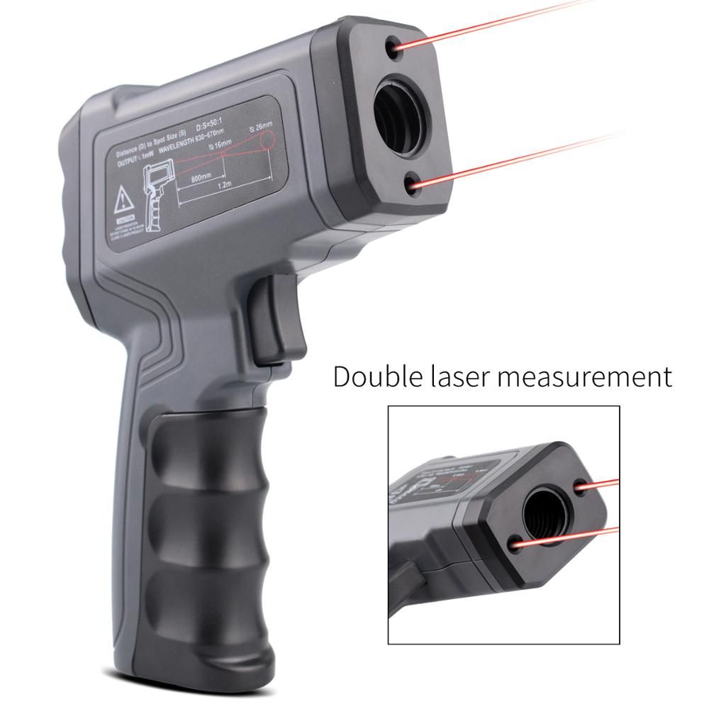-50~1600 Degree Handheld Pyrometer Digital Infrared Tometer