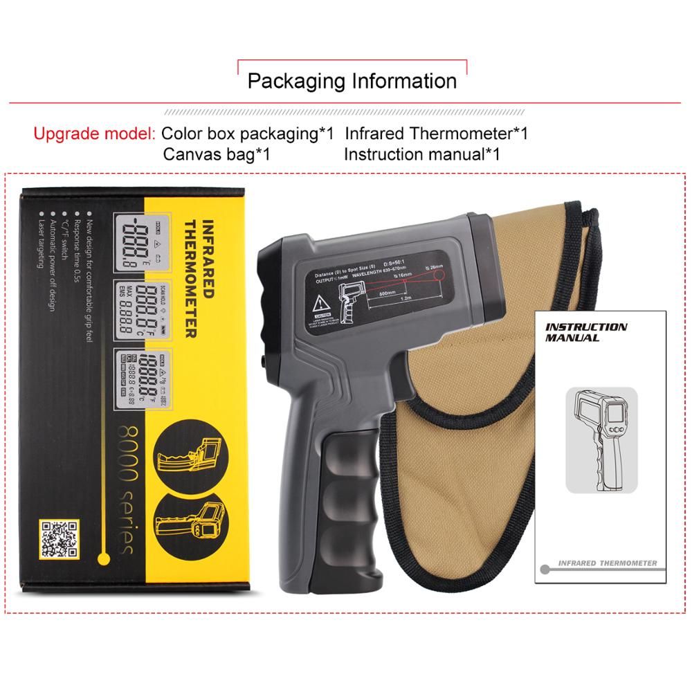 -50~1600 Degree Handheld Pyrometer Digital Infrared Tometer