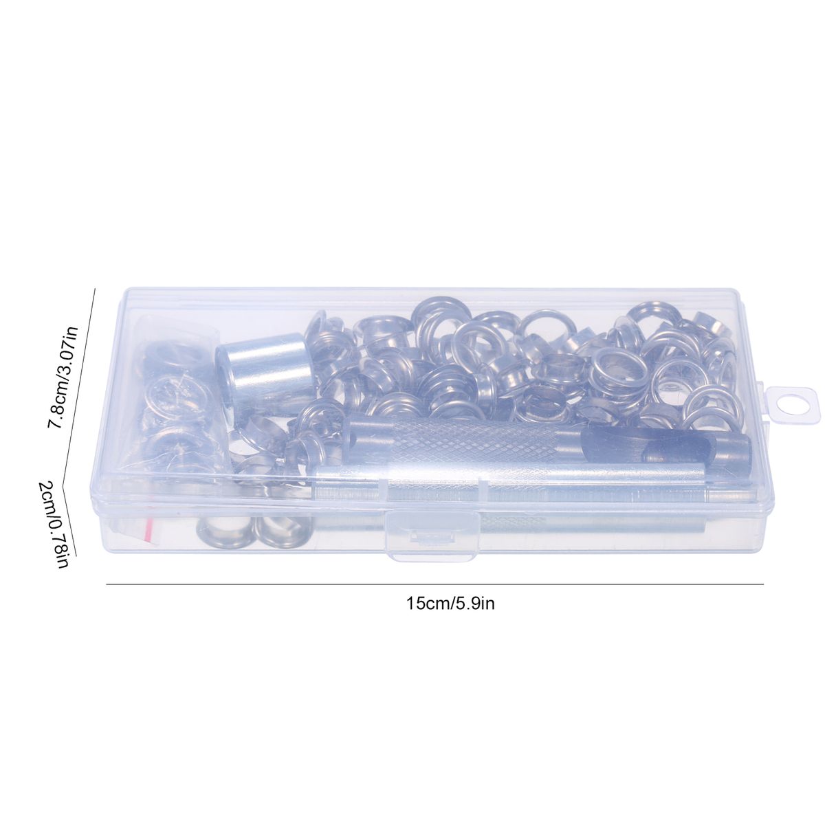 100 Sets 10mm 3/8-inch Grommet Kit Silver Sewing Eyelet Kit
