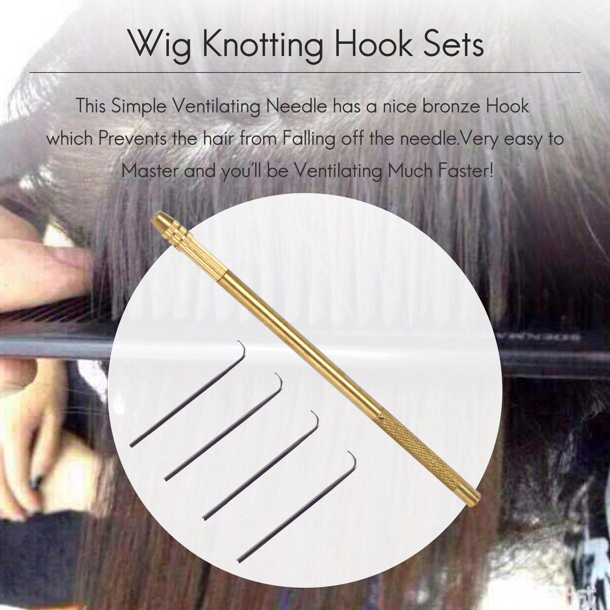 4 Pcs Ventilating s 1 Brasss Holder MakeMakingRepair  Wigs Toupee Hairpiece Wig Knotting Hook Sets Beaded Hook