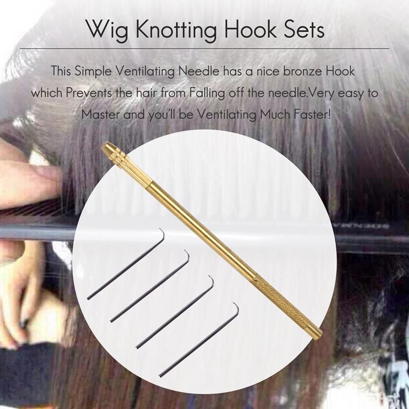 4 Pcs Ventilating s 1 Brasss Holder MakeMakingRepair  Wigs Toupee Hairpiece Wig Knotting Hook Sets Beaded Hook