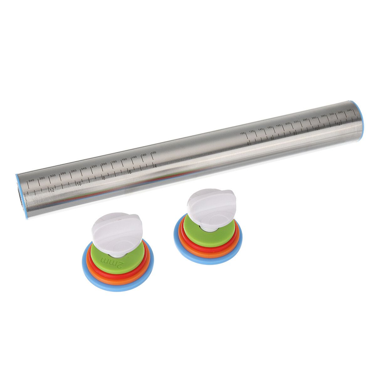 Stainless Steel Adjustable Rolling Pin Thickness Ring Non Stick French Style