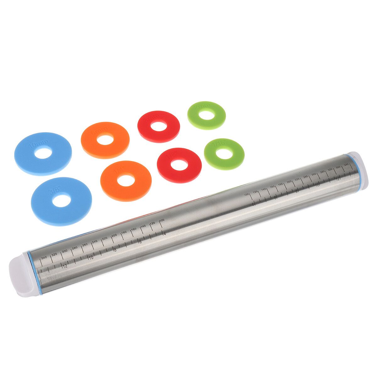 Stainless Steel Adjustable Rolling Pin Thickness Ring Non Stick French Style