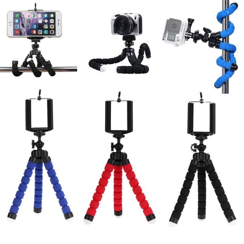 Mobile Phone Tripod Mobile Phone Clip Bracket Photography Tripod-red