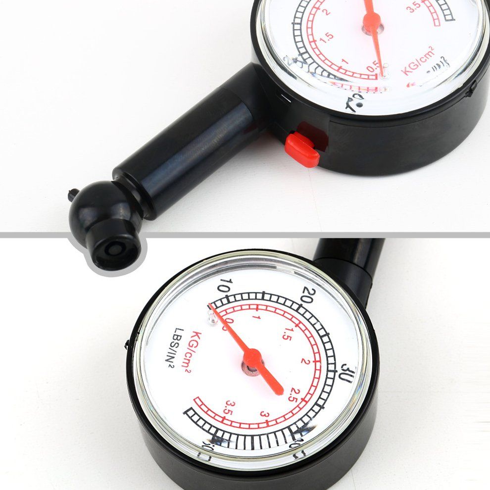 Car Vehicle Motorcycle Bicycle Dial Tire   Meter Pressure Tyre Measure-Black