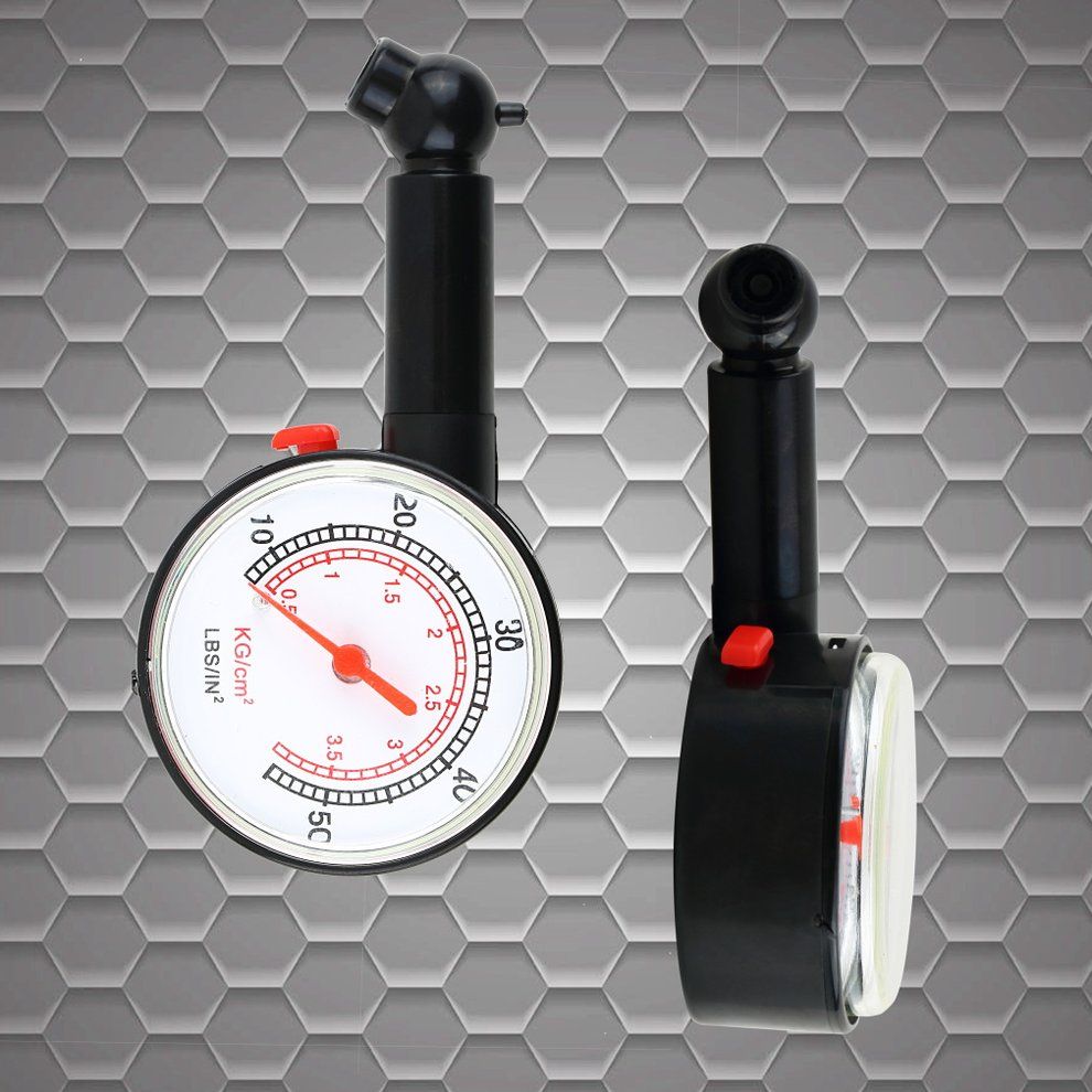 Car Vehicle Motorcycle Bicycle Dial Tire   Meter Pressure Tyre Measure-Black