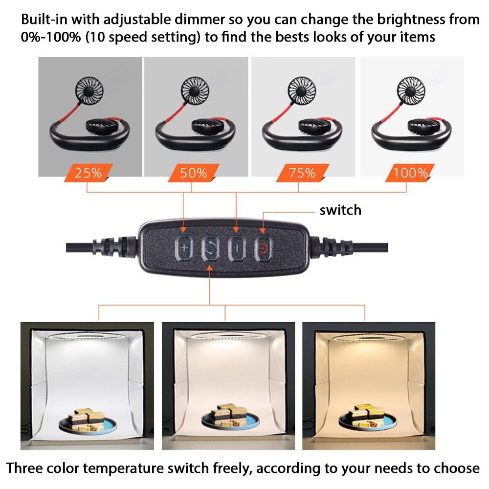 USB Portable Photo Studio Light Tent 144 LED Lighting Photography Shooting Tent Small Soft Light Photo Box Photographic Equipment