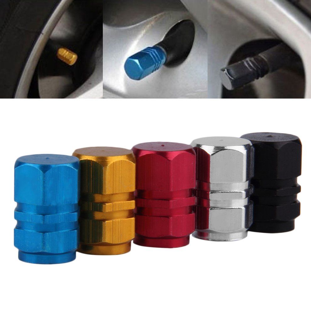 4pcs Aluminum Car Truck Bike Tire Tyre Wheel Rims Air Valve Stem Caps Cover