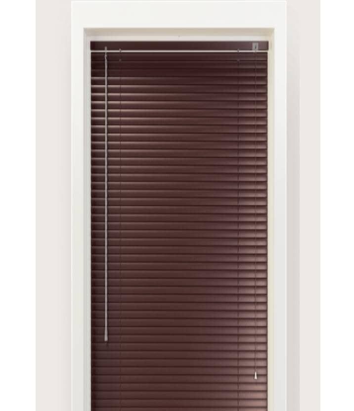 25mm VENETIAN ALUMINUM WINDOW BLINDS - DARK BROWN